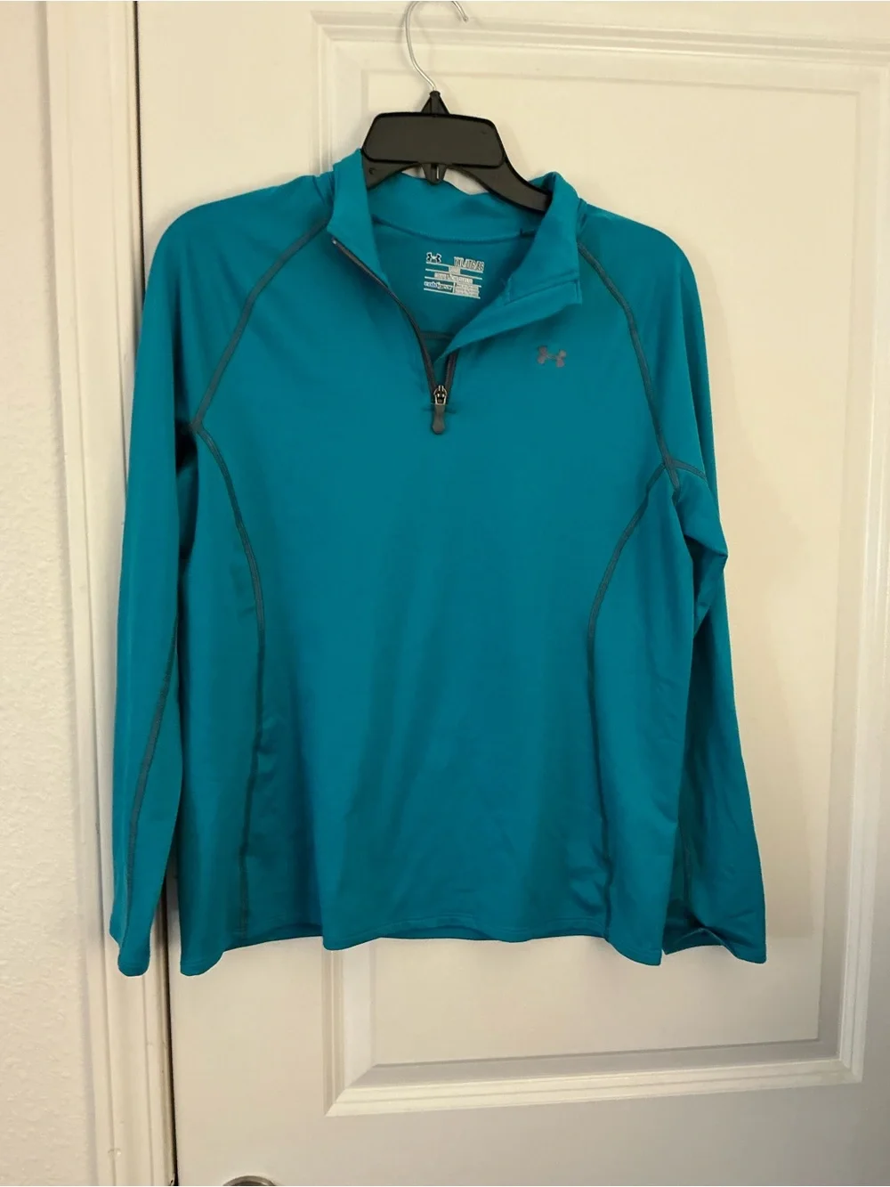 Under Armour ColdGear Loose 1/4 Zip Pullover Jacket Teal Blue Youth XL
